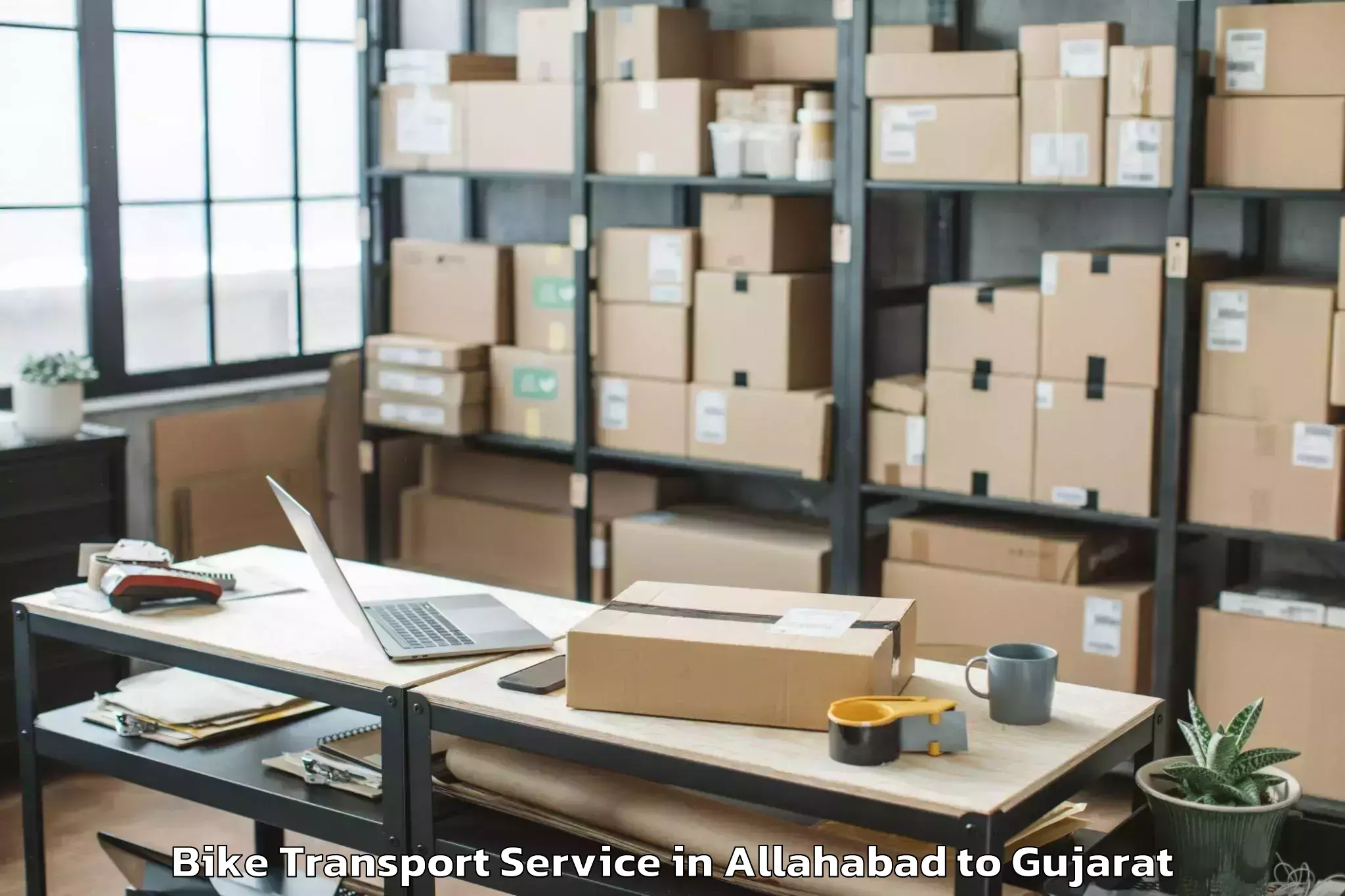 Book Allahabad to Ghoghamba Bike Transport Online